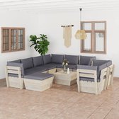 Decoways - 10-delige Loungeset met kussens pallet vurenhout