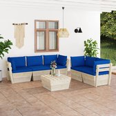 Decoways - 6-delige Loungeset met kussens pallet vurenhout