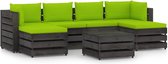 Decoways - 7-delige Loungeset met kussens grijs geïmpregneerd hout