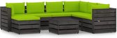 Decoways - 8-delige Loungeset met kussens grijs geïmpregneerd hout