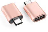 Nexibo 2x USB C naar USB A Adapter - USB 3.0 - 5Gbps - Rosé Goud