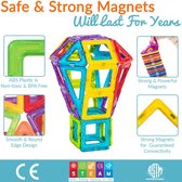 Limmys Magnetische Bouwblokken - Bouw Speelgoed voor Jongens en Meisjes - STEM Educatief Speelgoed is een Perfect cadeau - Inclusief 108 Stukken en een Ideeënboek - Een gratis fluwelen opbergtasje
