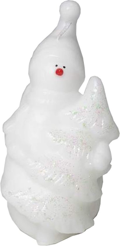 Bonhomme de neige - Sapin de Noël - 8x14x8 cm - Noël - bougie - lumières de Noël