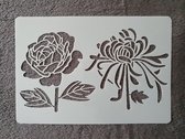 Bloemen, stencil, kaarten maken, scrapbooking, A5 formaat