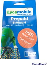Lycamobile Prepaid Simkaart 5GB internet +onberperkt belen SMS