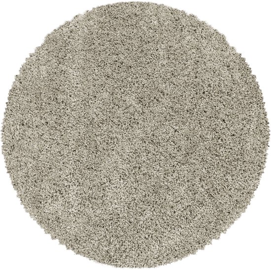 Monaco Soft Rond Shaggy Hoogpolig Vloerkleed Beige- 200 CM Ø