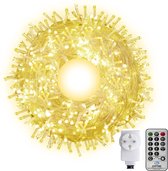 Lichtsnoer | Lichtketting | Kerstverlichting | 100 M | 600 LEDS | Kerstdecoratie | Binnen/Buiten | Afstandsbediening | Timerfuctie | 8 Standen | Warm wit