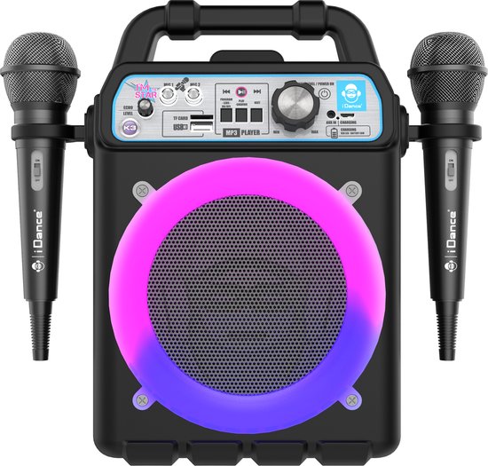 iDance K3V2 Karaoke Set - Bluetooth Party Speaker met Discolicht -  Inclusief 2... | bol.com