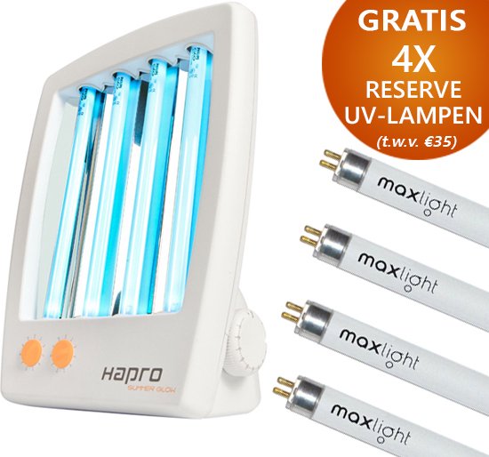Hapro gezichtsbruiner Summer Glow HB175 - Gratis 4x reserve Uv-lampen - 2...