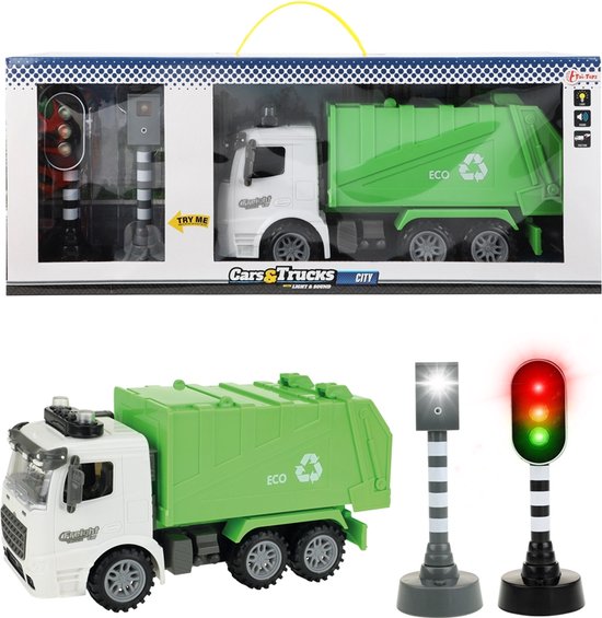 Toi-toys Vuilniswagen Met Verkeerslichten Groen 58 Cm