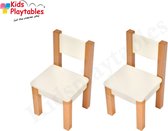 Set Kinderstoeltjes 2x hout kleur wit | zithoogte 28 cm | kinderzetel | Houten stoeltje voor kinderen | stoel kind | Peuterstoeltje | kindertafel en stoeltjes van hout | houten stoeltje voor 