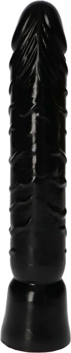 Lusty Anaal Dildo Sebastiano - Zwart - 26X6 CM - Realistisch - Geribbeld - Zuignap