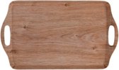 Excellent Houseware Melamine dienblad hout motief met handvatten, 45 x 30 x 2 cm, blank