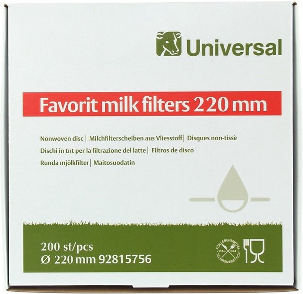 Universal Hygia favorit ll schijf 220mm 200stuks