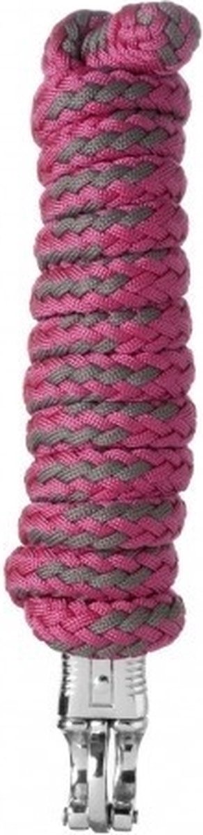 USG Halsterlijn met paniekhaak Fuchsia/grijs