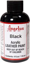 Peinture acrylique pour cuir Angelus - peinture textile pour tissus en cuir - base acrylique - Noir - 118ml