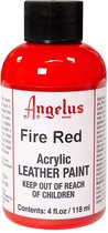 Peinture acrylique pour cuir Angelus - peinture textile pour tissus en cuir - base acrylique - Rouge feu - 118ml