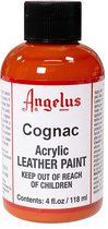 Peinture acrylique pour cuir Angelus - peinture textile pour tissus en cuir - base acrylique - Cognac - 118ml
