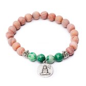 Zentana Balans Armband - Rhodochrosiet & Jaspis - Boeddha - Geduld