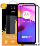 3-Pack Motorola Moto E40 - Moto E30 Screenprotectors - MobyDefend Screensaver Met Zwarte Randen - Gehard Glas - Glasplaatjes Geschikt Voor Motorola Moto E40 - Moto E30