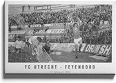 Walljar - FC Utrecht - Feyenoord '81 - Muurdecoratie - Feyenoord Voetbal - Feyenoord Artikelen - Rotterdam - Feyenoord Poster - Voetbal - Feyenoord elftal - De Kuip - Rotterdam Poster - Feyenoord Supporters - Canvas schilderij