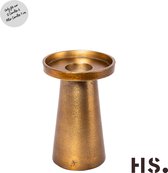 Home Society - Kandelaar XL kaars of stompkaars - Metaal - Goud - 15cm hoog