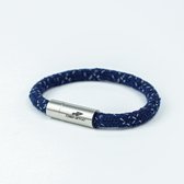 DenimX - Armband van gerecyclede denim (enkel) - kleur SKY (donker blauw) - Maat L (polsmaat 19 - 20 cm)