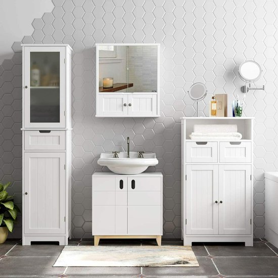 Badkamermeubel Hoge Kast Flandu H. 153 X L. 31 X P. 30 Cm Honingeik