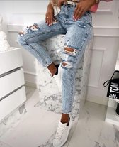 Dames Jeans  DENIM met Ripped New Collectie  Maat (XS) 34