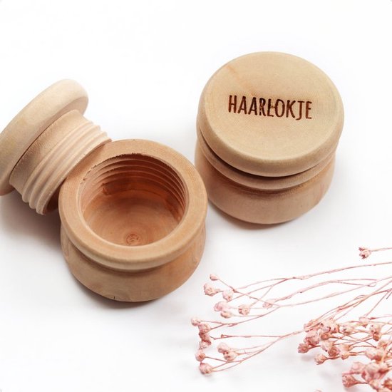 Herinneringsdoos Voor Eerste Haar - Houten Souvenirdoos - Bewaar Eerste Lokjes En Knipbeurt