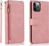 Book Case Apple iPhone 13 Pro | Hoogwaardig PU Leren Telefoonhoesje | Pasjeshouder | Roze