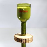 Vegan Zonnebloem Wax Geurkaars met Chardonnay geur - gegoten in een wijnfles - branduren: 50 uren _ Handgemaakt in Nederland