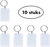 Porte-clés photo - Porte-clés Acryl - Transparent - Photo, texte, Logo - Format 5 x 3,3 cm - 10 pièces