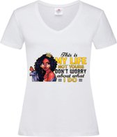 Stedman - Tshirt Dames opdruk -This Is My Life - Groen - Small - Ronde hals