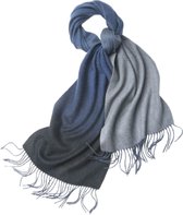 Hommard fijn geweven Lambswool scarf, lamswol, Sjaal, heren, dames, unisex Degradé  Navy Blue