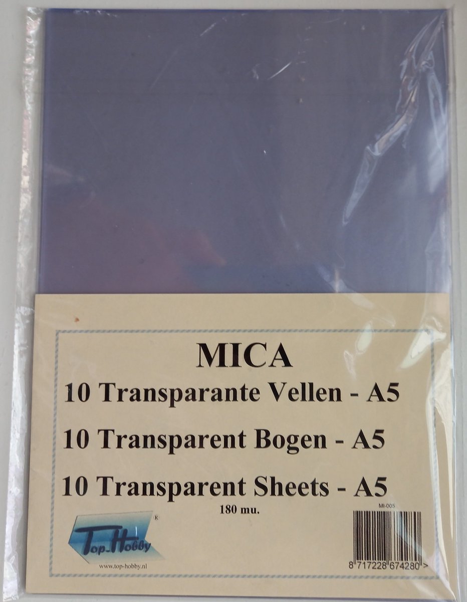 Mica sheets | A5 formaat | 180 Mu dikte | 10 stuks | bol.com