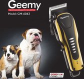 Geemy Professional Pet Clipper - Diervriendelijke Trimmer/Tondeuse - Honden/Katten - LOW NOISE - 4 Opzetkammen - Nagelknipper - Nagelvijl - Hondenkam - Model: GM-6063