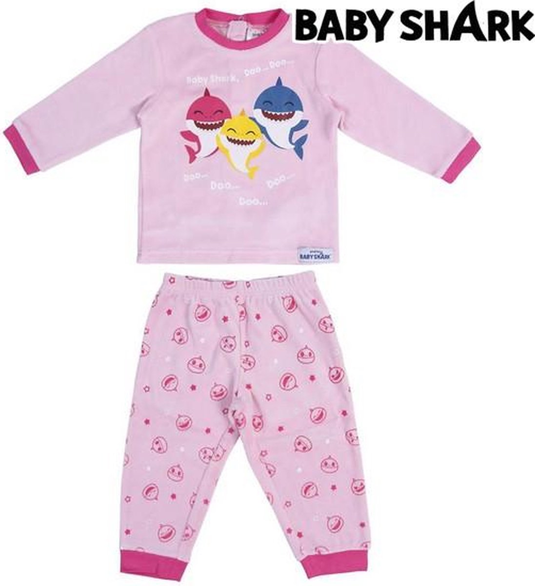 Pyjama Kinderen Baby Shark Roze 24 maanden