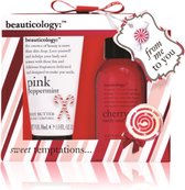 Beauticology Gift Set - Sweet Tamptations - Rood / Wit - Peppermint & Cherry - Valentine - Valentijnsdag - valentijn cadeautje - moederdag - valentijn cadeautje voor haar - Body Wa