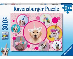 foto van Ravensburger puzzel Schattige eenhoorn-honden - Legpuzzel - 300 stukjes