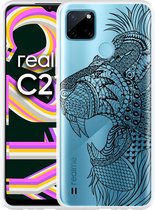 Realme C21Y Hoesje Leeuw Mandala - Designed by Cazy