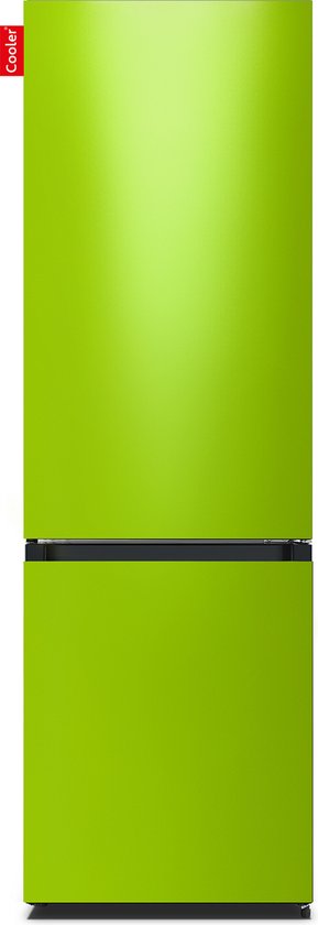 COOLER LARGECOMBI-ALGRE Combi Bottom Koelkast, E, 198+66l, Light Green Gloss All Sides