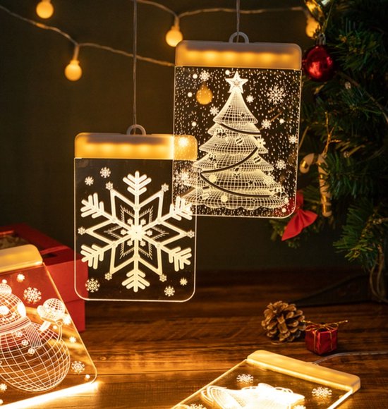 Dolami Kerst Raamdecoratie Sfeerverlichting – 3 Stuks Raamverlichting –  Kerstman,... | bol.com