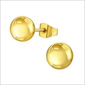 Aramat jewels ® - Bolletjes oorbellen goudkleurig chirurgisch staal 8mm unisex