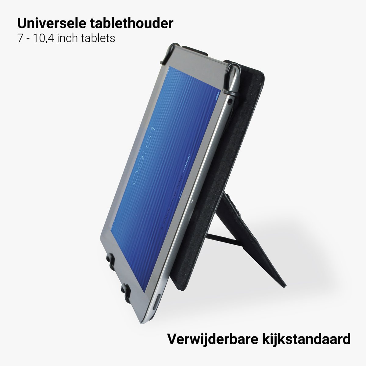 Schrijfmap DESQ voor tablet 7-10 met sluitclip zwart