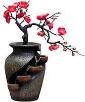 Dakta® Waterval Binnen | Bonsai in Vaas | Fontein Decoratief | Draadloos | in Huis | met LED Verlichting | Indoor | 30x18x15 cm