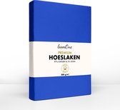Loom One Premium Hoeslaken – 97% Jersey Katoen / 3% Lycra – 200x220 cm – tot 35cm matrasdikte– 200 g/m² – voor Boxspring-Waterbed - Koningsblauw