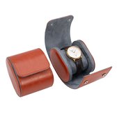 Luxe Horloge Bescherm Case (Bruin) (Leer/Suede) [Luxury Watch Travel Roll Box - Heren Vrouwen Horloge accessoire - Opbergdoos - Verwijderbaar Kussens – Watch Box – Leder – Leer]