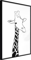 Ingelijste Poster - Giraf Zwarte lijst