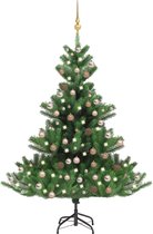 Huis en Tuin Depot Kunstkerstboom Nordmann Met Led'S En Kerstballen 240 Cm Groen